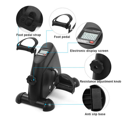 Mini Exercise Bike – Under Desk Pedal Exerciser for Arms & Legs, Adjustable Resistance, Foldable Compact Design