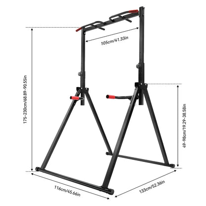 Strength Training Foldable Triangular Pull-Up Bar Station – Multifunctional Freestanding Traction Bar with 441 lbs Capacity