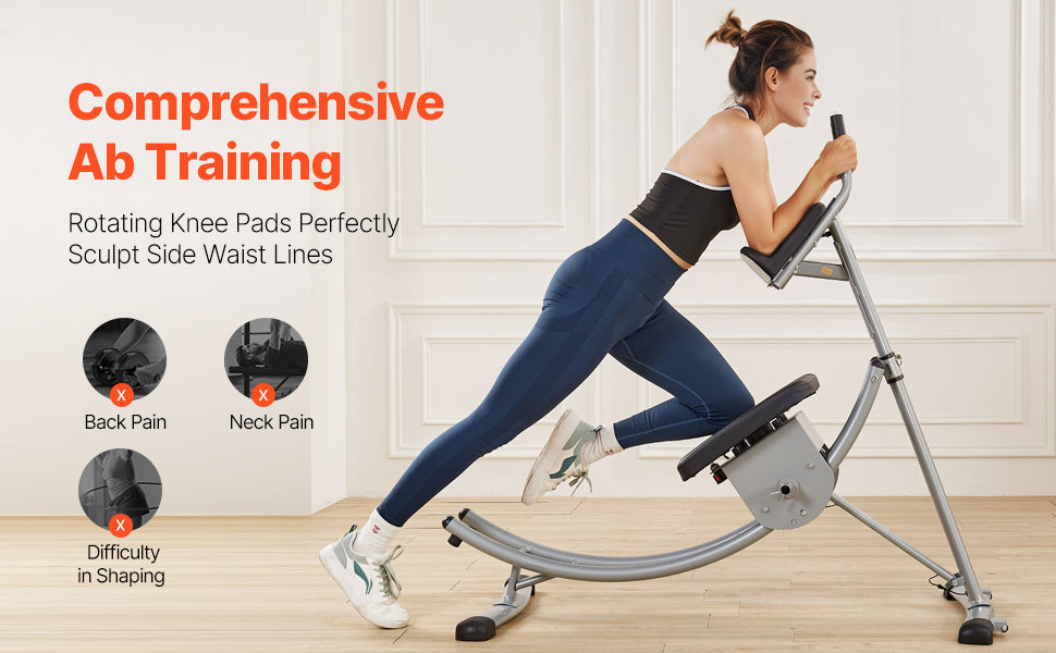 Ab Workout Machine – 440lb Capacity Core Trainer with Curved Track, Adjustable Resistance, and Foldable Design