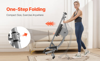 Ab Workout Machine – 440lb Capacity Core Trainer with Curved Track, Adjustable Resistance, and Foldable Design